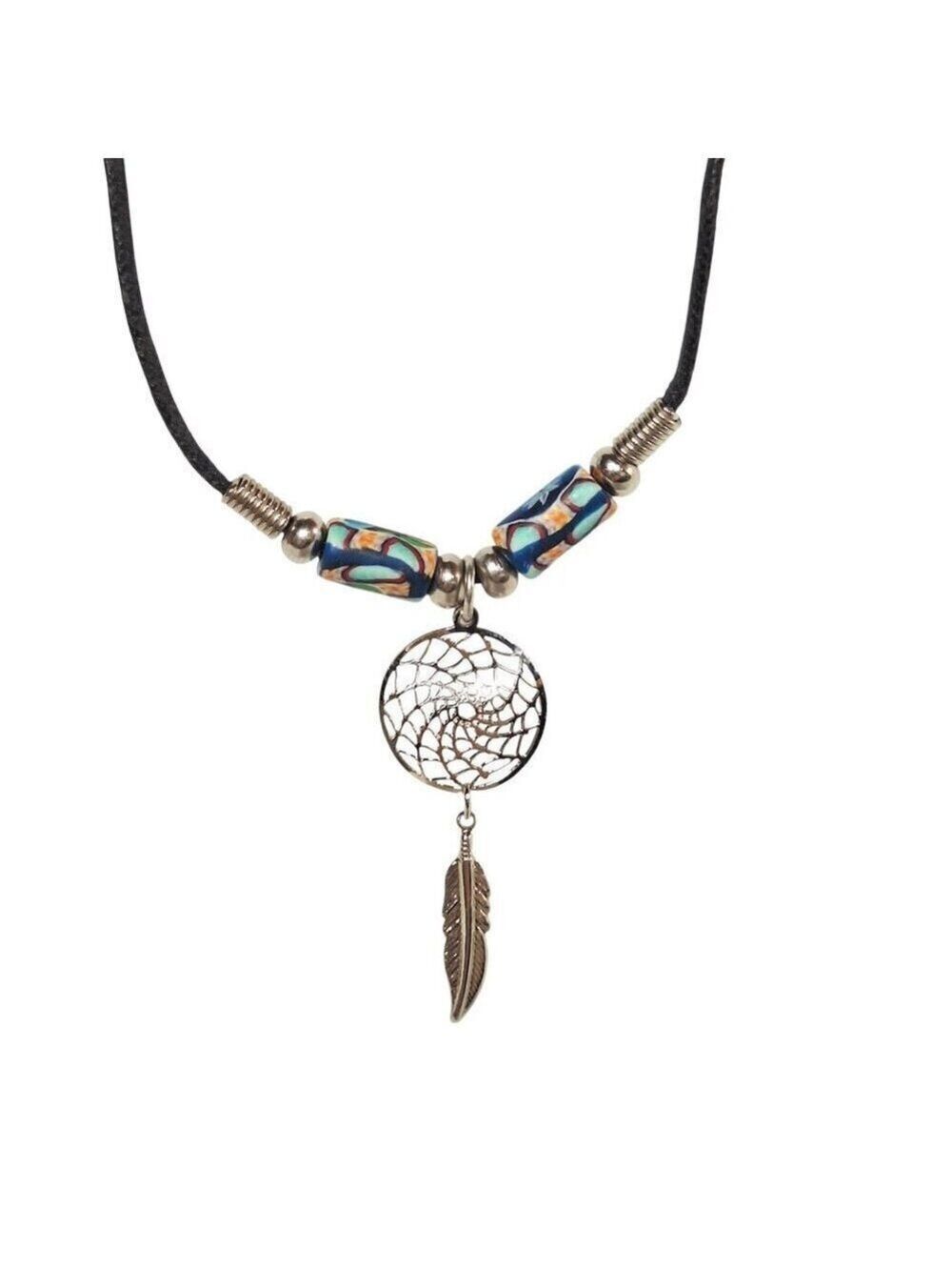 Dreamcatcher Feather Choker Necklace Vintage Boho